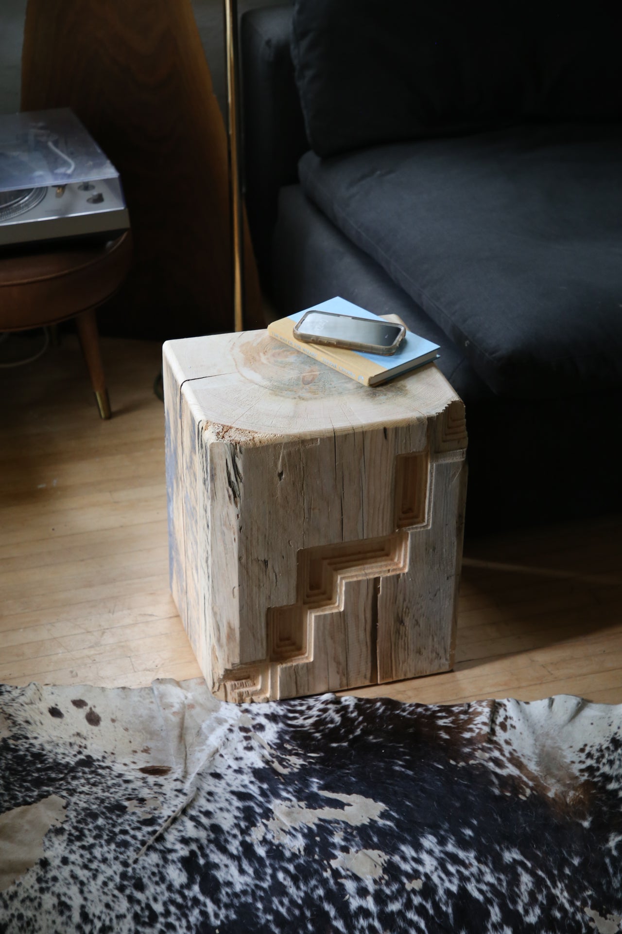 Rustic, Sculptural Timber Side Table