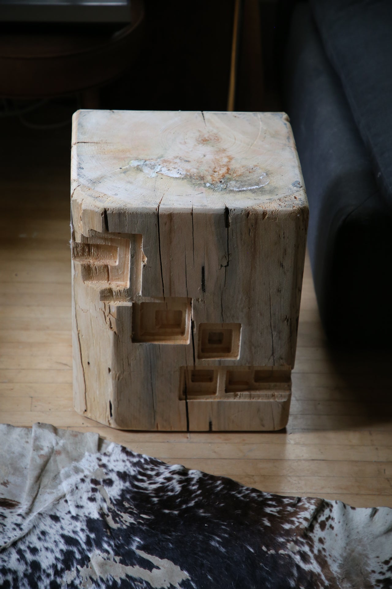 Rustic, Sculptural Timber Side Table