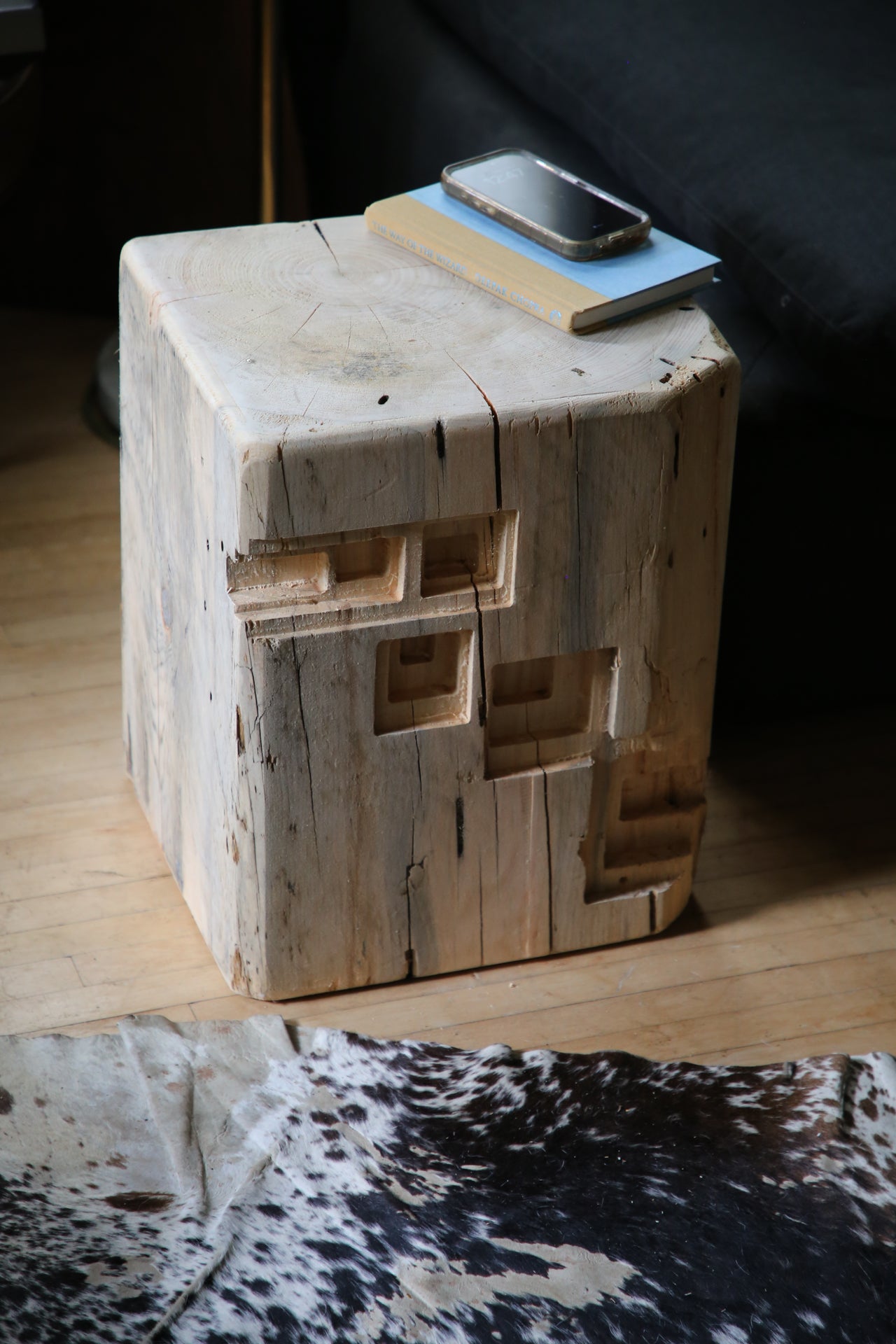 Rustic, Sculptural Timber Side Table