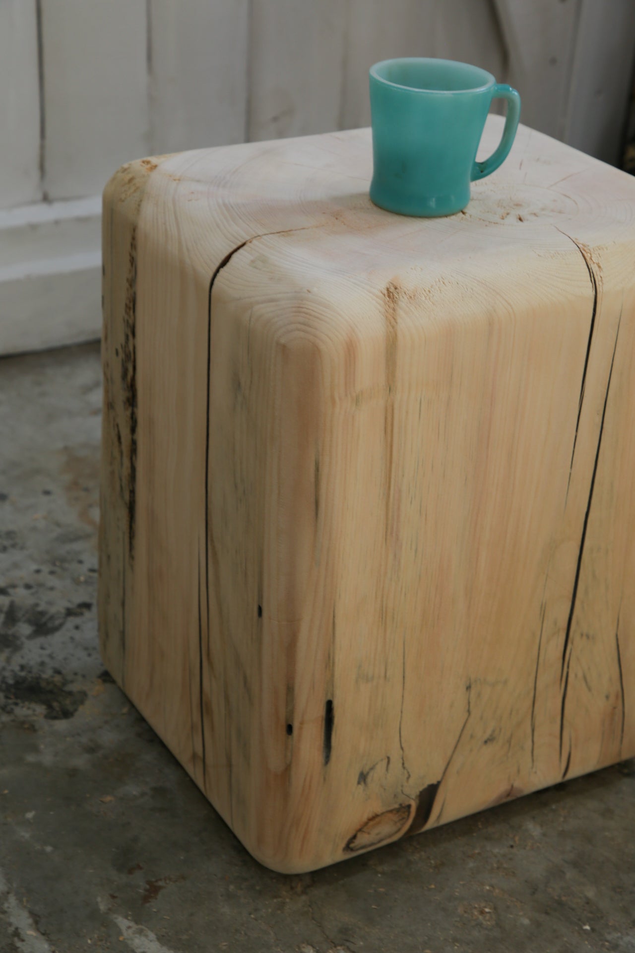 Rustic Rounded Timber Side Table
