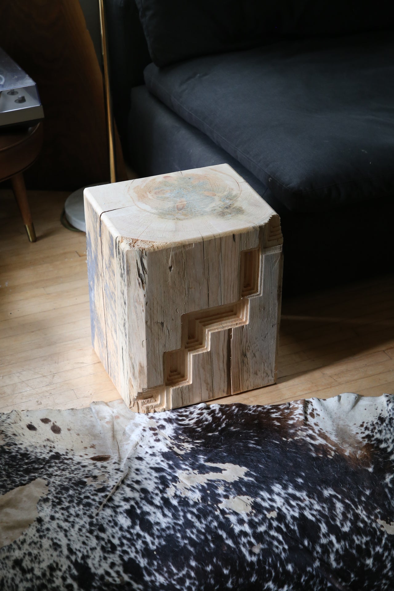 Rustic, Sculptural Timber Side Table