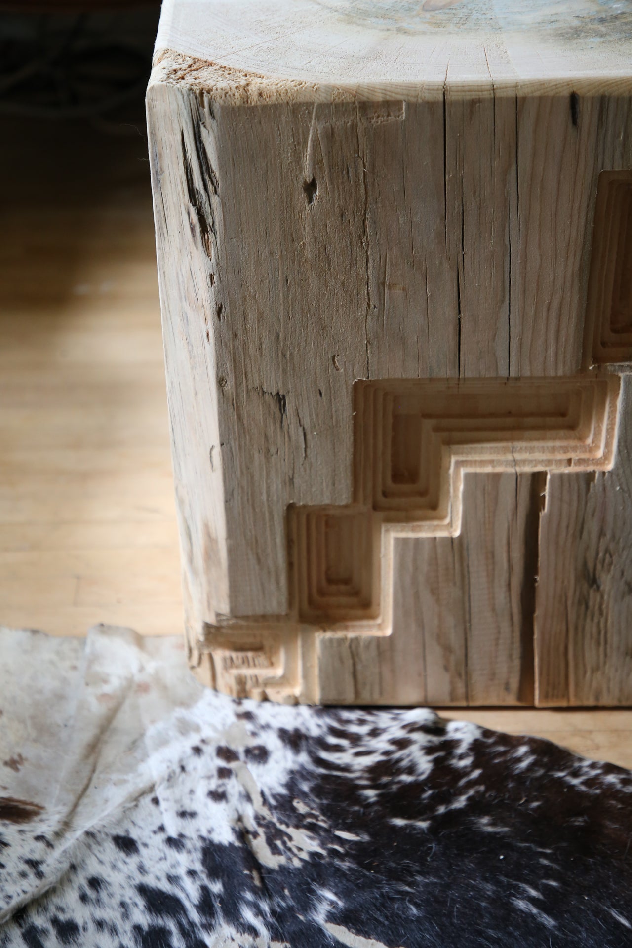 Rustic, Sculptural Timber Side Table