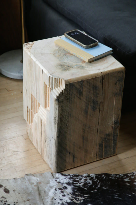 Rustic, Sculptural Timber Side Table