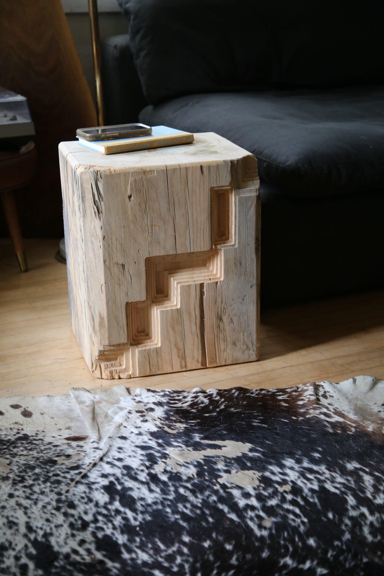 Rustic, Sculptural Timber Side Table