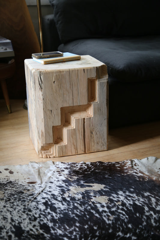 Rustic, Sculptural Timber Side Table