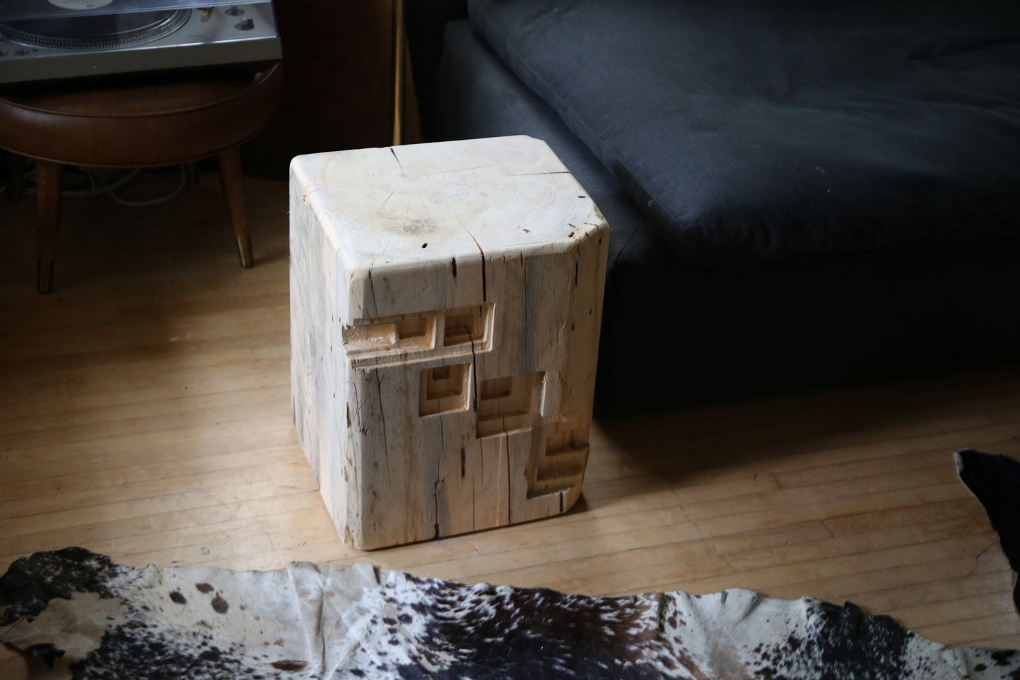 Rustic, Sculptural Timber Side Table