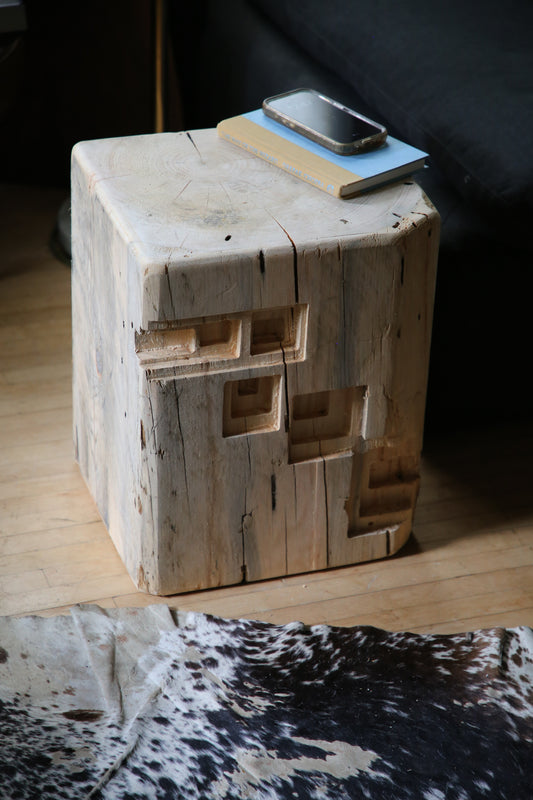 Rustic, Sculptural Timber Side Table