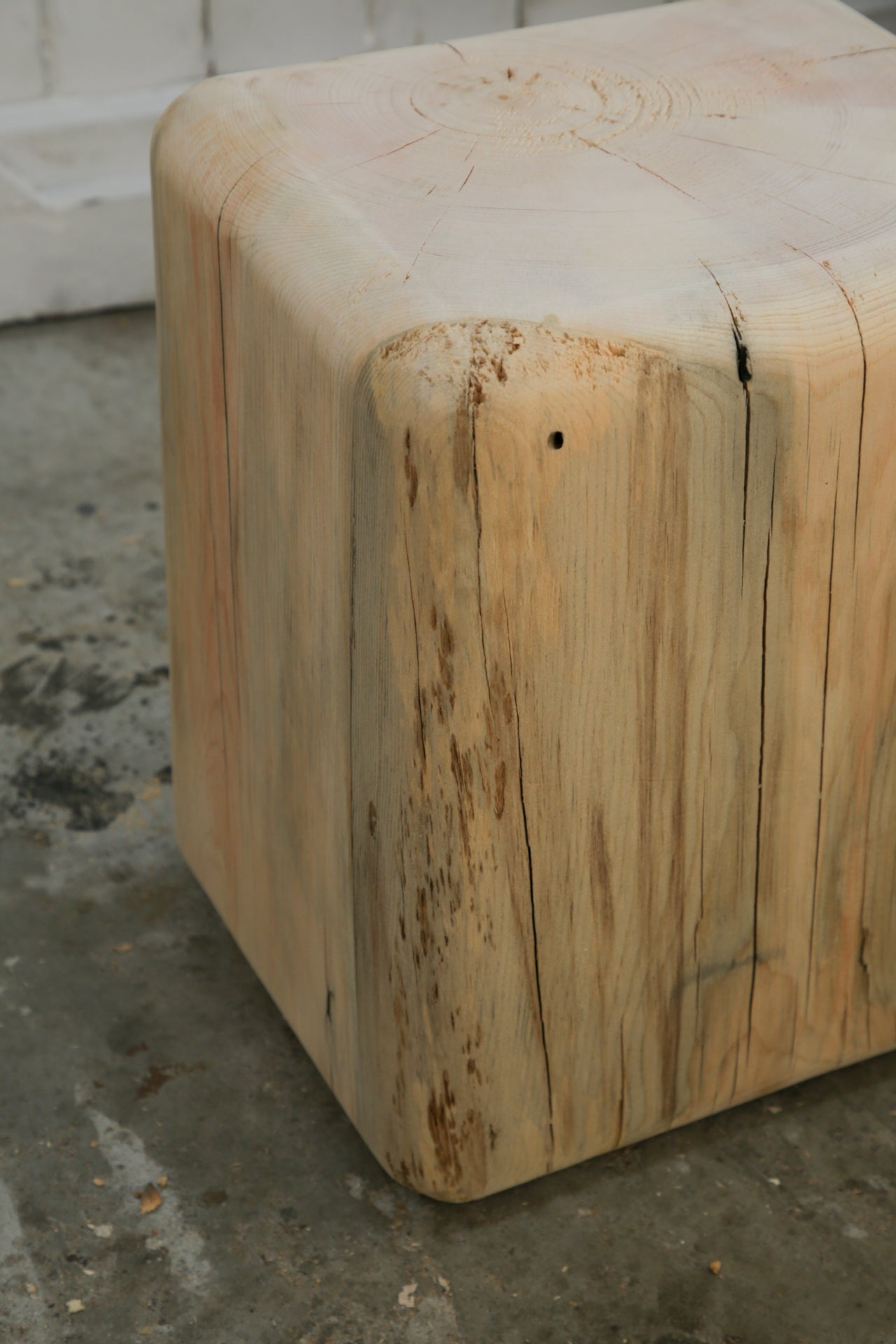 Rustic Rounded Timber Side Table