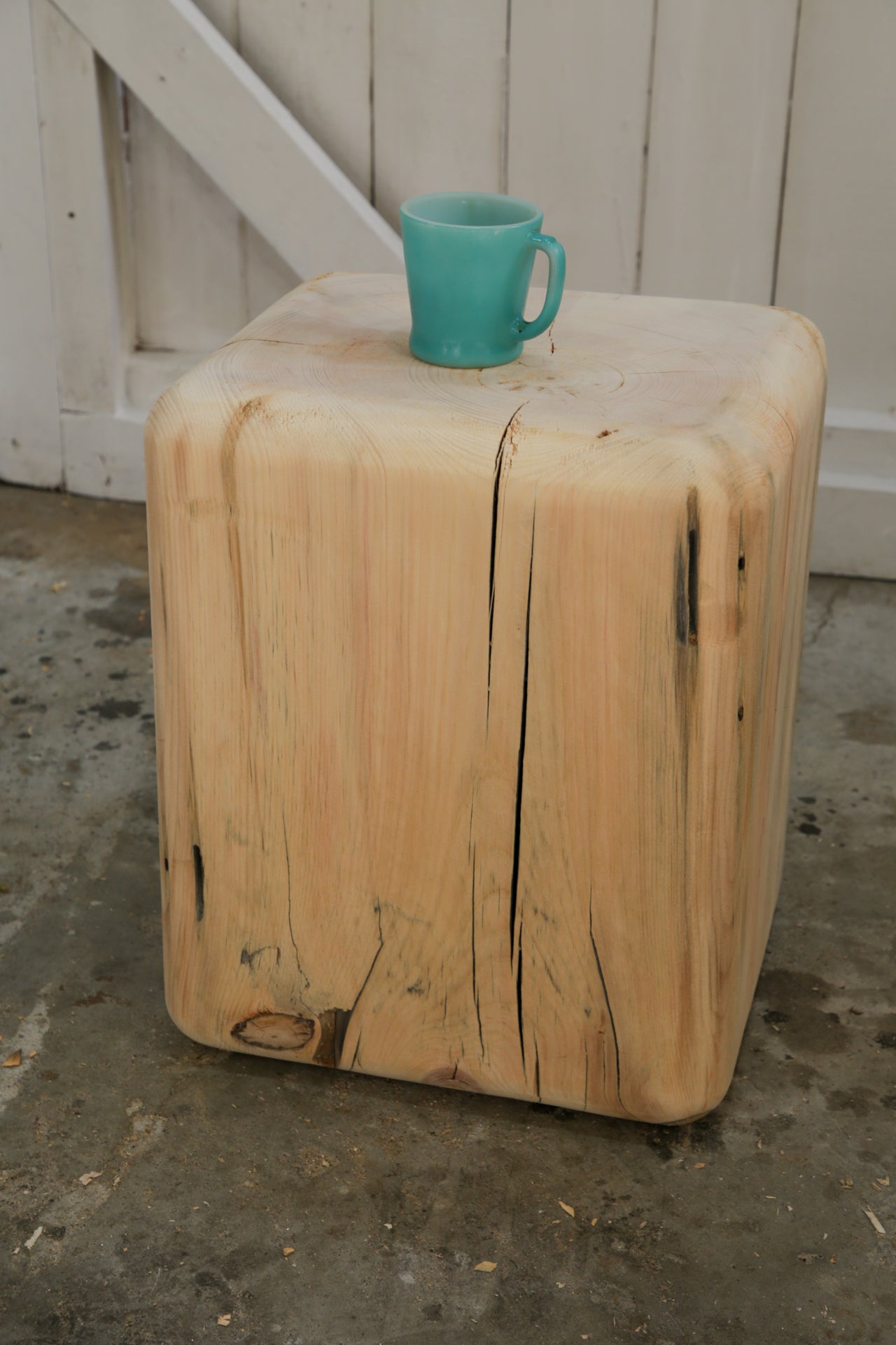 Rustic Rounded Timber Side Table